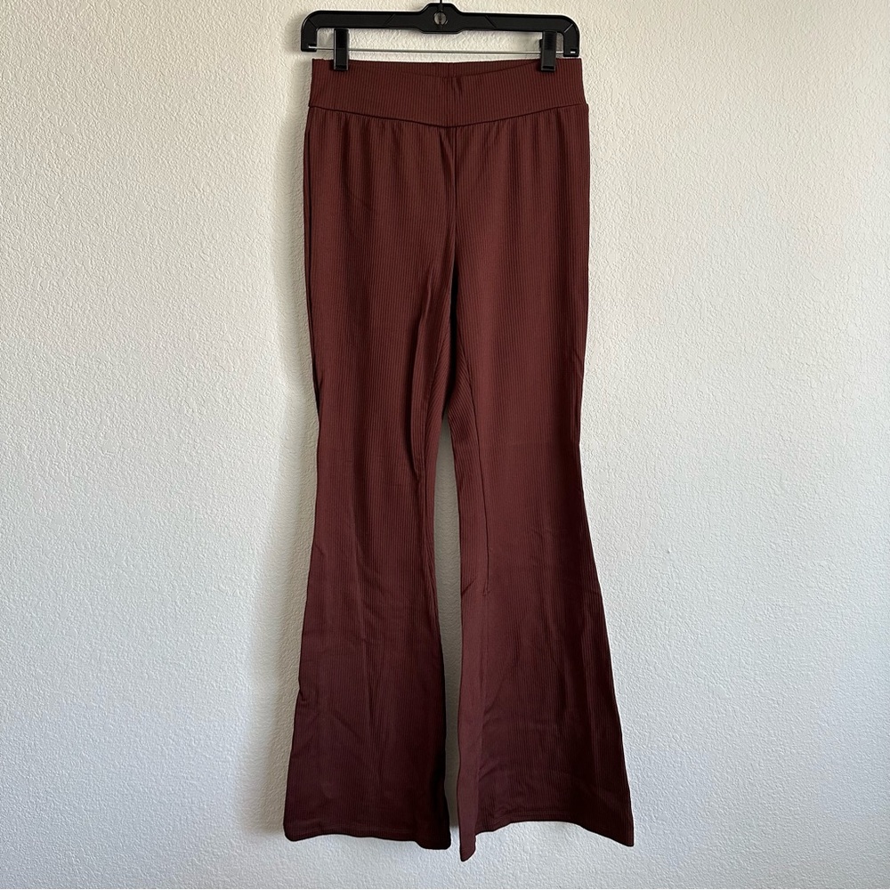 SHEIN Brown Boot Cut Flare Pants